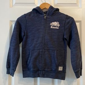 ROOTS Boys Heather Blue Zip Up Hoodie M